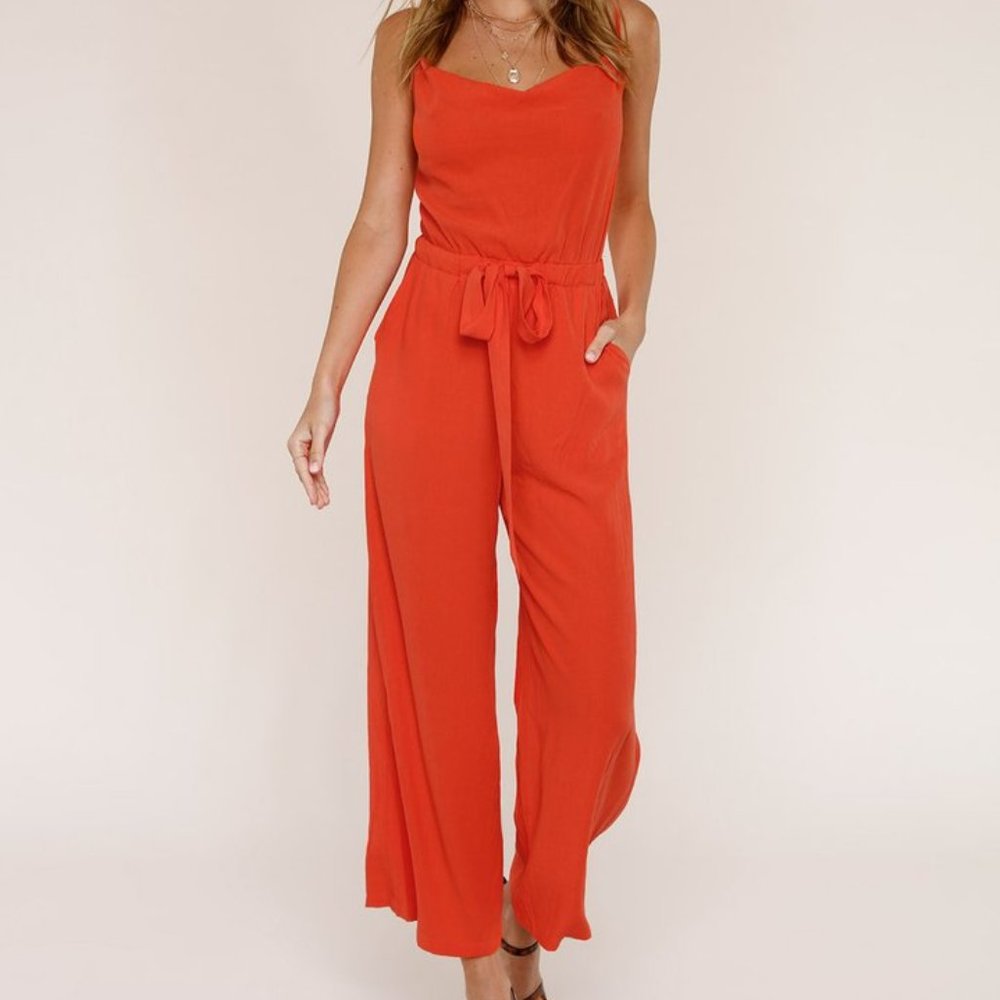 Heartloom Blood Orange Mabel Jumpsuit NWT